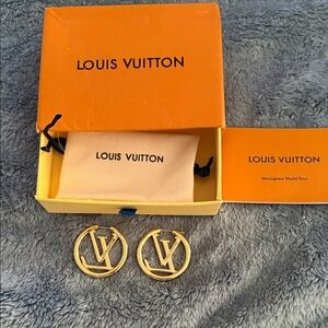 Louis Vuitton Gold Monogram Earrings